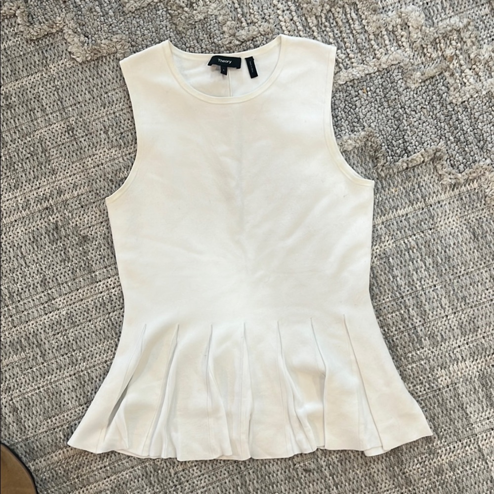 Theory Women's White Sleeveless Top